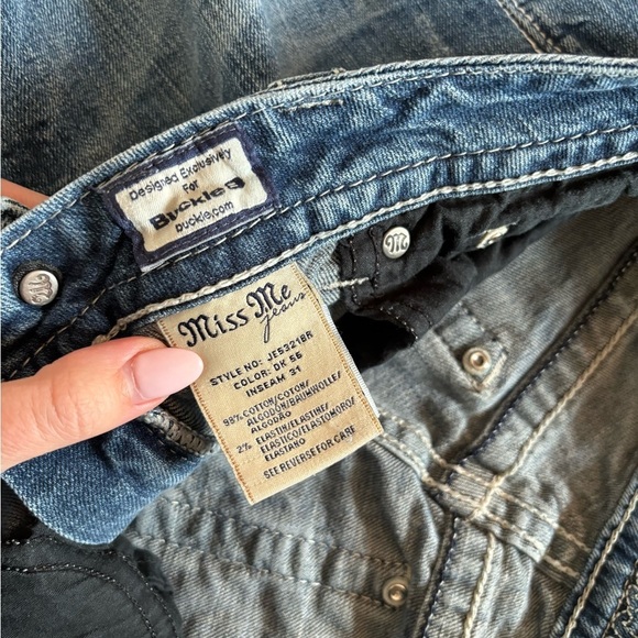 Women's Miss Me Jeans Size 31 Bootcut Jeans JE5321BR Rhinestones - Picture 3 of 5